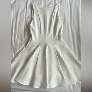 White mini pleated dress